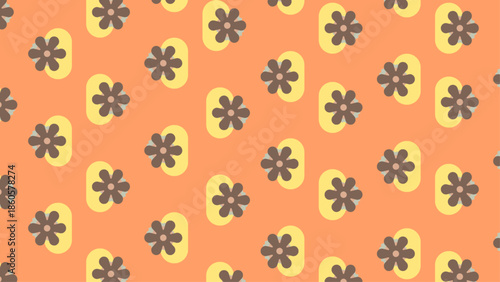Retro 70s Floral Geometric Vector Pattern