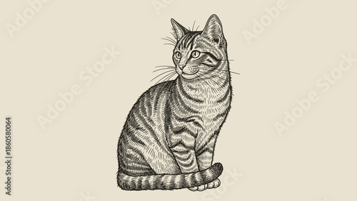 \ illustration of a domestic cat\