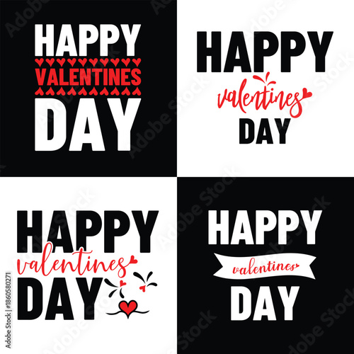 Happy valentines day, Happy valentines day beautiful text design, Happy valentines day vector illustration.