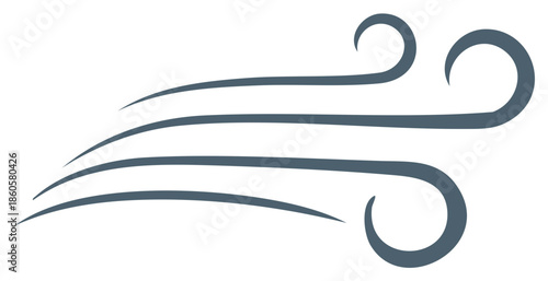 Stylized illustration of wind, air flow, or weather concept symbol design.