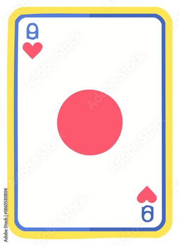 Stylized Playing Card Ace of Hearts Illustration with Modern Design and Red Circle