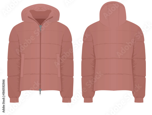 Brown winter jacket. vector illustration