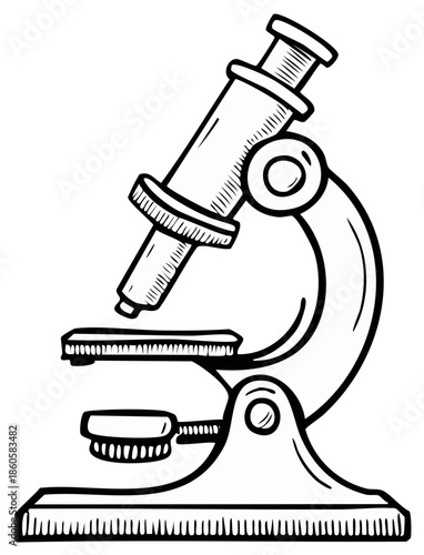 Illustration of a Microscope Instrument for Scientific and Medical Research