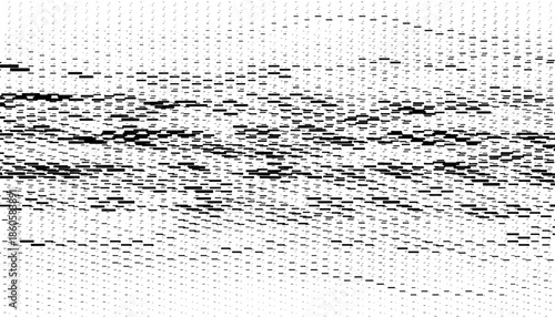 Abstract and grunge geometric pattern with halftone effect. Black isolated on white background. Vector Format Illustration 