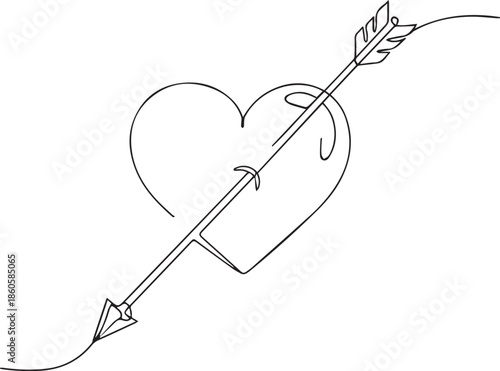 Arrow piercing heart