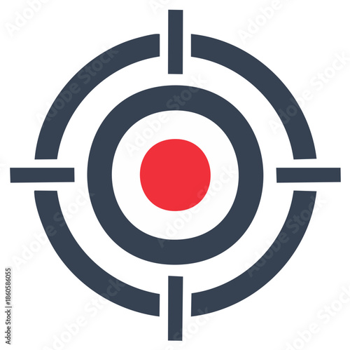 Bullseye Target Symbol with a Red Center for Accuracy and Precision