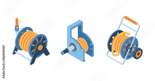 Collection of garden hose reel designs and storage solutions