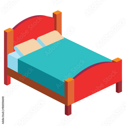 LUXURY KING SIZE DOUBLE BED WITH UPHOLSTERED HEADBOARD AND SILK PILLOWS FOR BEDROOM INTERIOR MOCKUPS HOTEL CATALOGS AND FURNITURE DESIGN