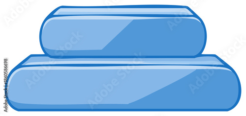 Blue stacked pillows illustration, comfort and relaxation, bedroom decor, bedding concept, vector art