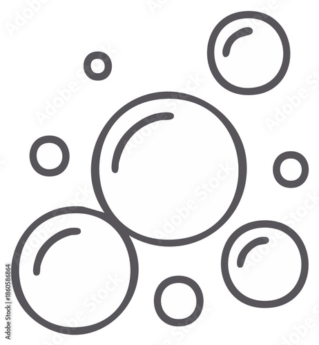 Simple Vector Illustration of Bubbles in Various Sizes and Designs