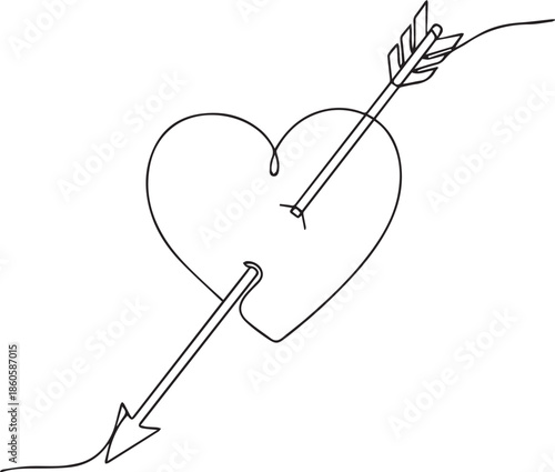 Arrow piercing heart