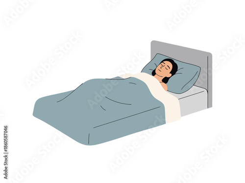 Person Sleeping Peacefully in Comfortable Bed