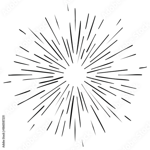 Abstract illustration of radial lines forming a burst or explosion emanating from center