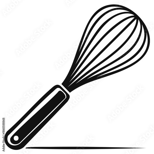 Kitchen whisk icon, illustration for cooking, baking, whipping ingredients and food preparation.