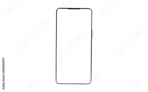 Foto Modern Full-Screen Smartphone Mockup with Thin Bezels on Neutral Background