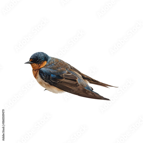 Swallow Bird Perched on a Branch in Early Morning Sunlight at a Natural Setting