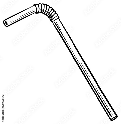 Flexible Plastic Drinking Straw with Accordion Bend for Beverages