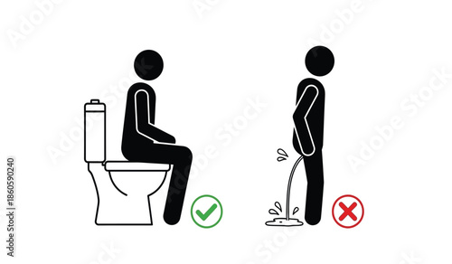 Restroom etiquette a visual guide demonstrating proper toilet and urinal usage
