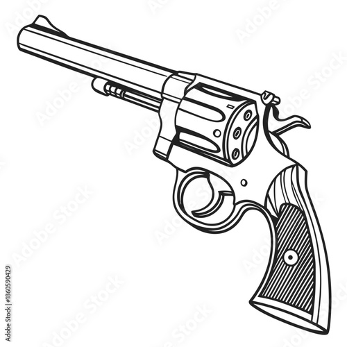 Modern Handgun Firearm Vector Illustration