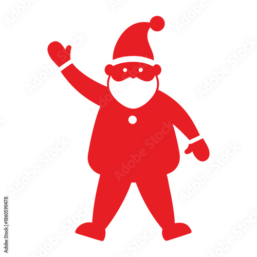 red 3d santa claus on white background