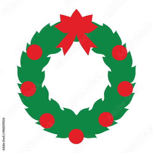christmas wreath vector illustration