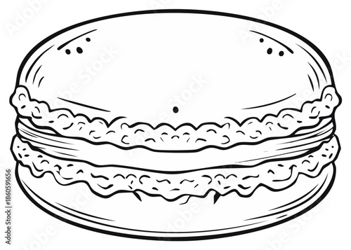 Illustration of a sweet confectionery treat macaroon dessert, drawing style