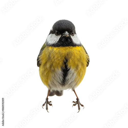 Bird Stands on White Background With Clear Features and Bright Colors