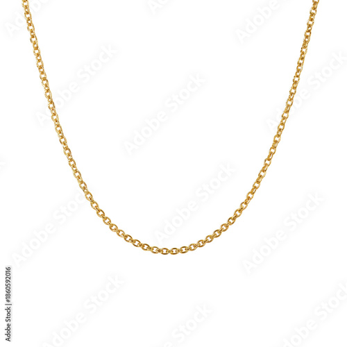 Simple Gold Chain Necklace Displayed on a White Background for Sale in a Jewe...