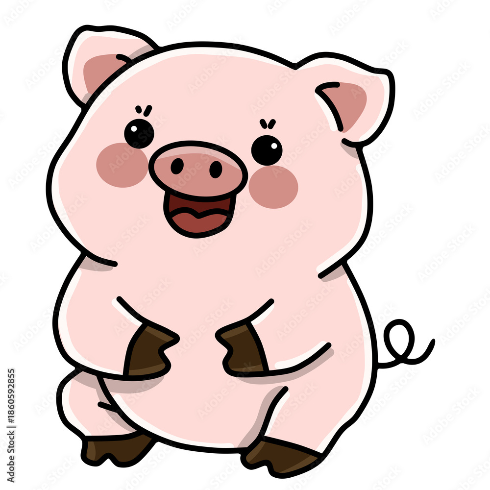 Fototapeta premium smile pig illustration