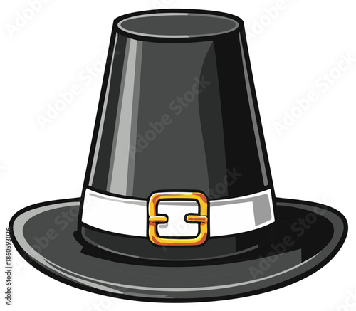 Classic Pilgrim Hat with Buckle Iconic Headwear Symbol for Thanksgiving and Autumn Celebrations