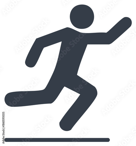 Running Figure Icon Graphic Illustration Sprinting Athlete Running Race Motion Symbol