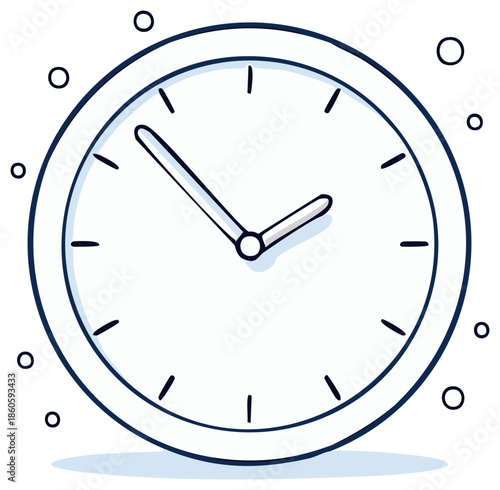 Simple Hand-Drawn Clock Icon Representing Time Management and Business Deadlines