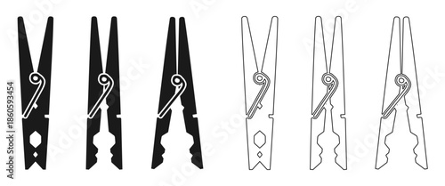 clothespin icon vector illustration isolated on white background.