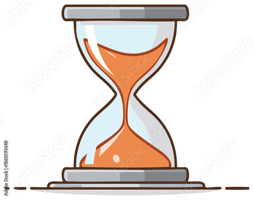 Cartoon hourglass illustration, sand timer, passing time, clock, time management concept