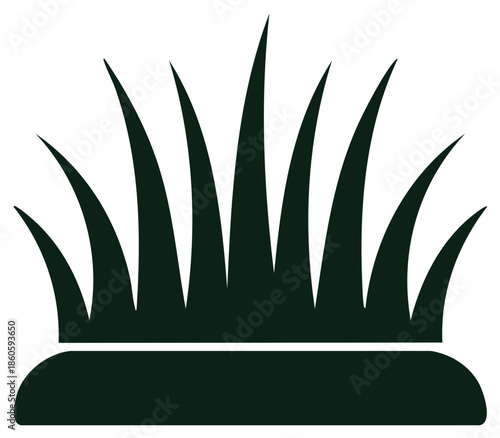 Green Grass Patch Icon Symbol Lush Lawn Landscape Element