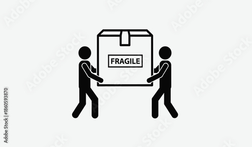 Two people carefully carrying a fragile box a symbol of delicate handling