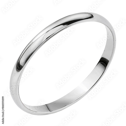 Simple Silver Cuff Bracelet Displayed on a White Background in a Studio Setting