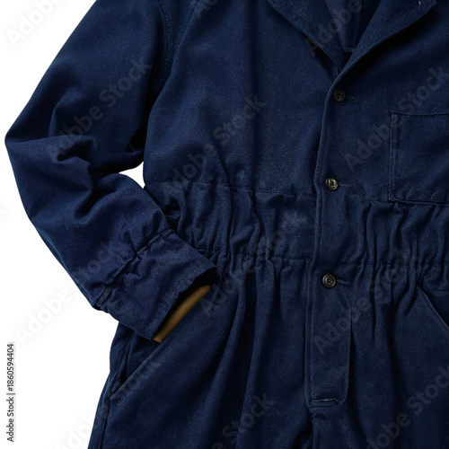 Workwear Outfit in Blue Color With Pockets and Elastic Waist, Suitable for Va...