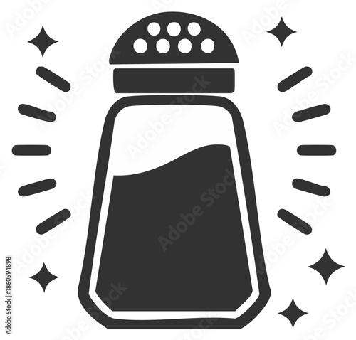 Sparkling Salt Shaker Icon Representing Fresh Seasoning and Flavor Enhancement