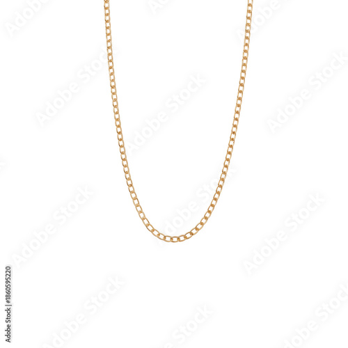 Golden Chain Laying Flat on a White Surface, Creating a Simple Focal Point fo...