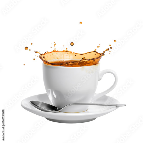 Coffee Spills From Cup in Front of White Background During Afternoon Time