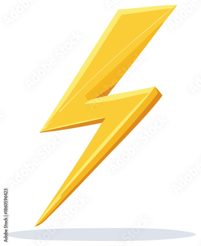 Bright Yellow Zigzag Bolt Symbol for Energy and Power