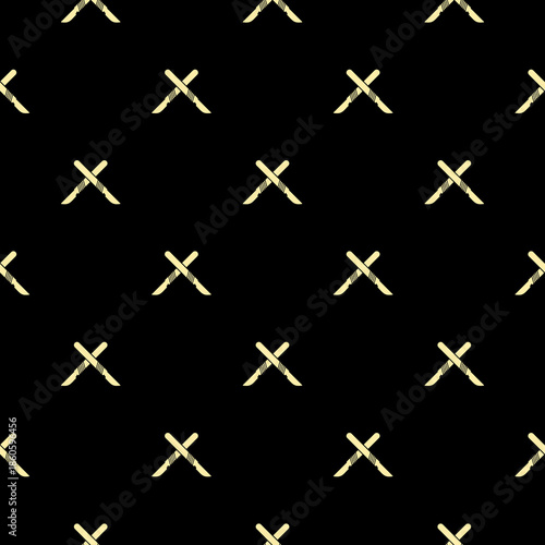 Medical scalpel seamless pattern isolated on black background