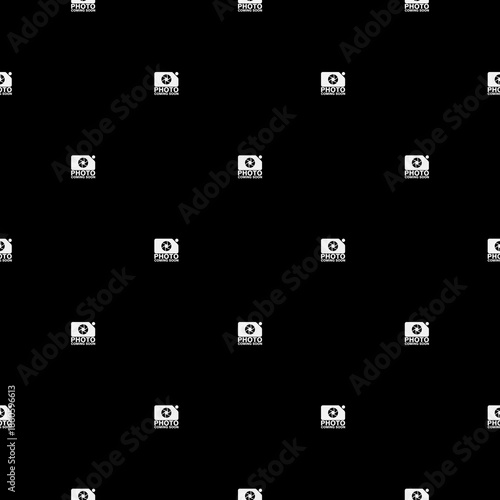 Photo coming soon icon seamless pattern isolated on black background