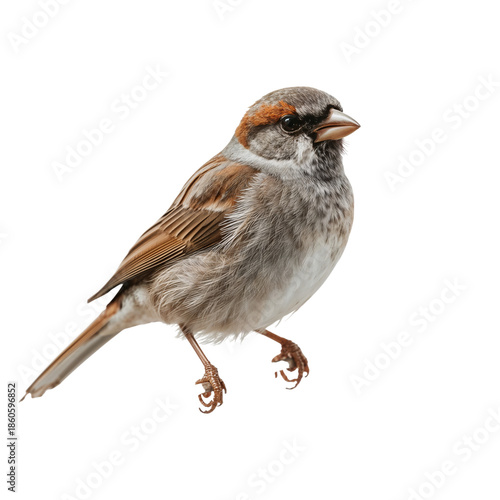 Small Bird Standing on Ground With a Short Tail and Brown Feathers Near Its H...