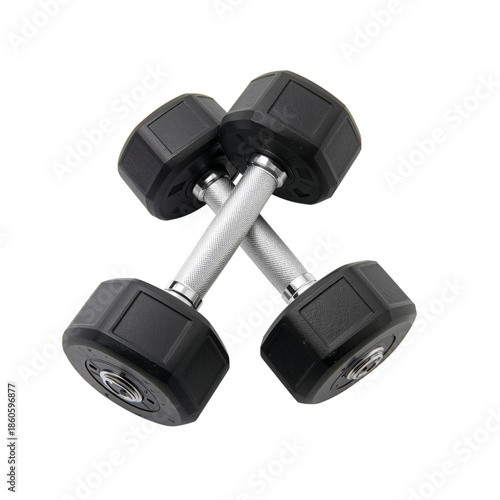 Dumbbells Placed on a Flat Surface During a Workout Session in a Gym or Home ...