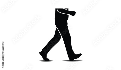 Silhouette of a person walking displaying a dynamic and minimalist form