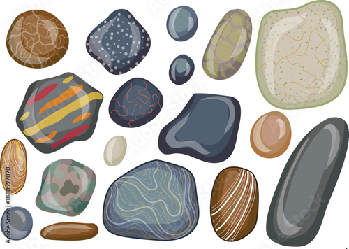 set of different colored stones