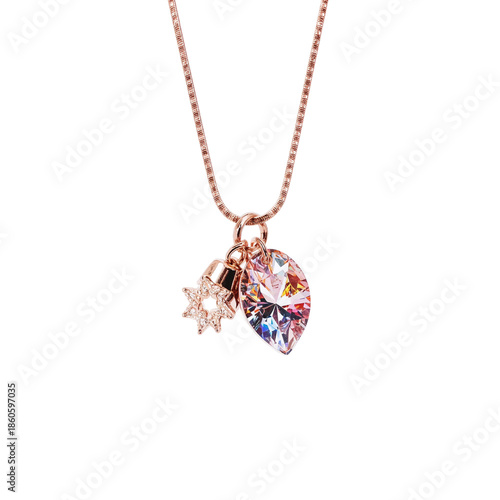 Simple Gold Chain Necklace Displayed on a White Background for Sale in a Jewe...