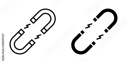 magnet Icon set. Symbol isolated white background. vector illustration. color editable.